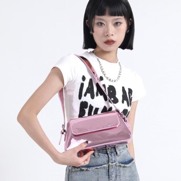 Women Shoulder Purse Metallic Clutch Evening Bag Crossbody Hobo Accessory - Picture 4 of 7